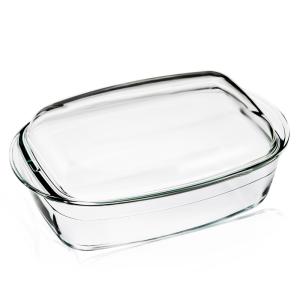 China High Borosilicate Glass Tableware Food Safe Pizza Glass Baking Pan factory