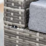 Steel Tube Frame 5 Piece Outdoor Patio Furniture Set with PE Rattan Chairs and
