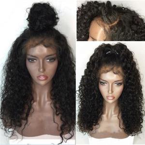 China 250gram 30 Inch Blend Curly Lace Front Human Hair Wigs factory