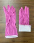 Spray Flocklined Pink Household Latex Gloves For Dishwashing