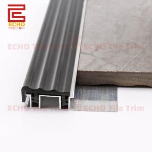 China Antislip Aluminum Stair Nosing Trim Step Edging Profiles With Rubber on sale