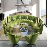 Custom Italian High End Modular Sectional Leather Sofa Fabric MDF Paint Modern