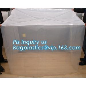 sealable square bottom pallet shrink wrap plastic cover for bags, jumbo black