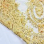 Bridal Decoration Beading Lace Trim Heavy Handmade Colorful Embroidery