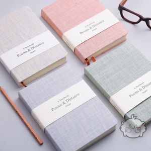 Cloth Linen Custom Journal Notebook Hard Cover With Blank Lined Paper 128 Sheets