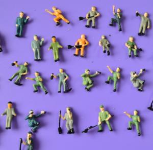 China high quality scale 1:87 painted railway worker, miniature architecture white figure factory