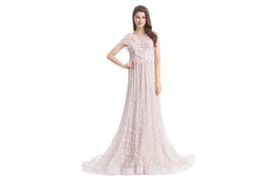China Ivory Appliqued Lace Embroidery Wedding Bridesmaid Dresses For Evening Party factory