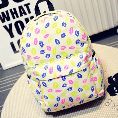 yellow lips canvas backpack messenger bags wholesale купить рюкзак mochilas por
