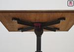Solid Wood Top Restaurant Dining Table 3 / 4 Feet Casting Iron Tiger Paw Design