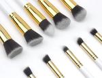 WhiteSilver Color Professional Makeup Brush Set 10 Piece/Set