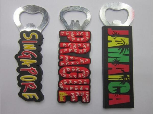 Customized Singapore Prague Country Name Letters Rubber PVC Fridge Magnet Bottle