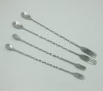 Stainless steel double stir bar Milk tea coffee spoon scoop cocktail bar section