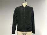Black Mens Polyester Bomber Jacket With Rib Detail XS-XXL Size TW69372