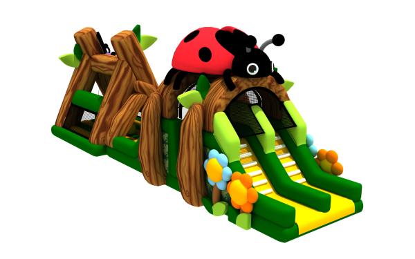 0.55mm Pvc Inflatable Obstacle Courses Insect Themed 16.3x5x5.5m Indoor Garden
