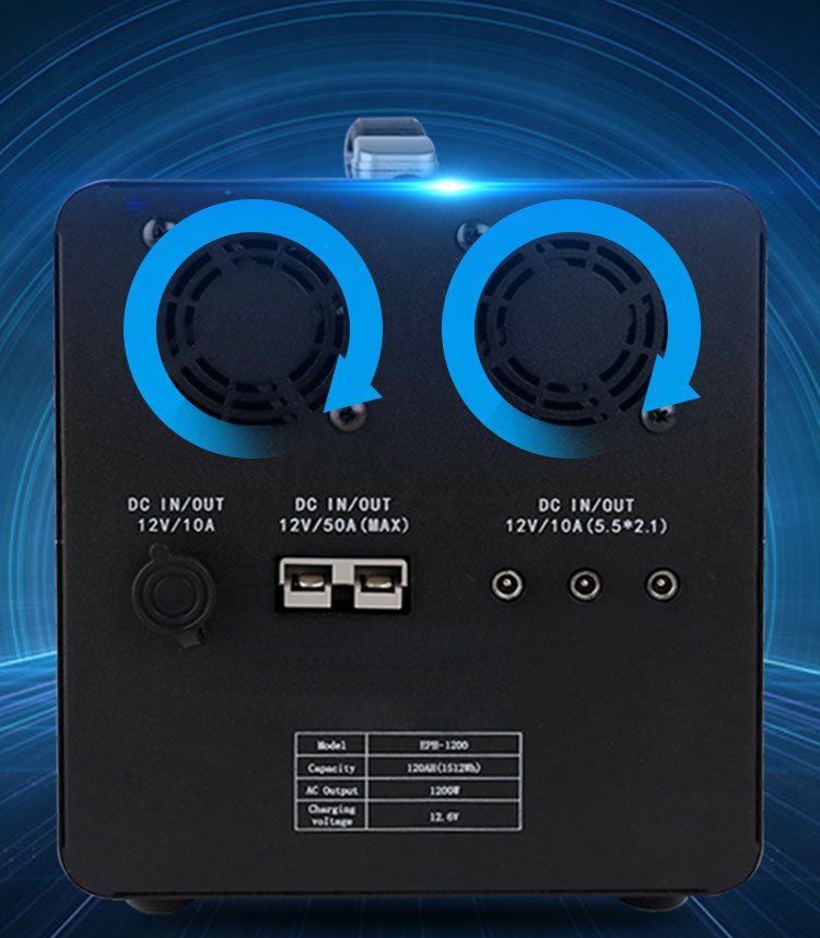 1200W Portable Power Supply Station Lithium Ion 12V 100ah 120ah Solar Battery