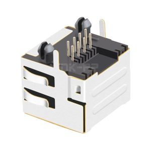 LPJE101CNL Side Entry Pcb Connector Shielded RJ45 Modular Jacks