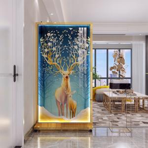 China Elk Nordic Living Room Screen Partition Laser Cut Stainless Steel For Hotel Lobby factory