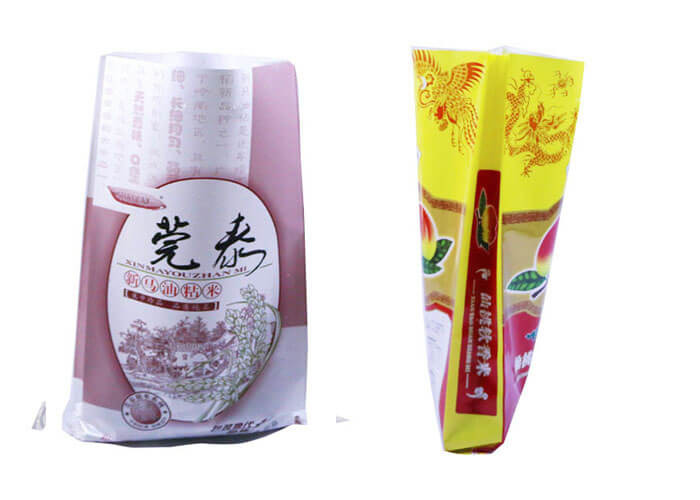 Watertight Hemmed Bopp Rice Bags , Square Bottom 5 Kg Plastic Bags