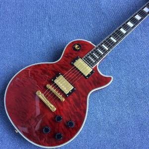 China New style LP Electric guitar,Ebony Fingerboard,a piece of neck,Electric guitar with red wine factory