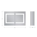 Bathroom Storage Lighted Mirror TV Decoration Double Door Medicine Cabinet