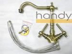 Bronze Classic Kitchen Sink Water Faucet , Antique Two Handle Industrial Sink