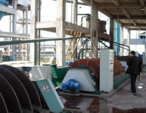 China Sludge Dewatering Rotary Disc Filter , Vacuum Filtration System PLC Control factory
