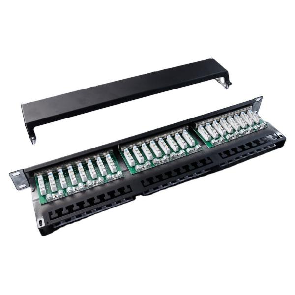 19 Inch 48 Port UTP 1U Rack Mount Keystone Patch Panel for Cat6 Cabling Ports