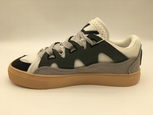 China Grey Womens Genuine Leather Shoes ODM OEM Ladies Flat Slip On Shoes factory