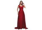 Big Red Color Tapestry Muslim Evening Dress Vintage Style Evening Gowns