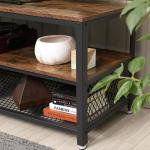 Long TV Stand with Metal Frame, Rustic Industrial Television Stand, Large