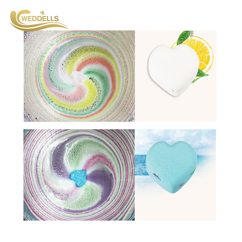 Heart Shaped Vortex Natural Organic Bath Bombs Soothe Skin
