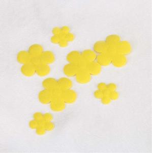 China Yellow Felt Sew On Applique Flowers Customized Size Dress Shoes Decoration factory