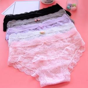 China                  Young Girl Transparent Lace Underwear Cotton Seamless Sexy Lingerie Women Panty Panties              factory