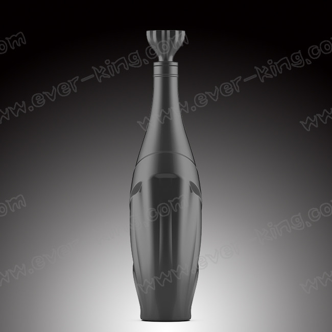Custom 700ml Matte Black Vodka Glass Bottle For Liquor Spirits Wine