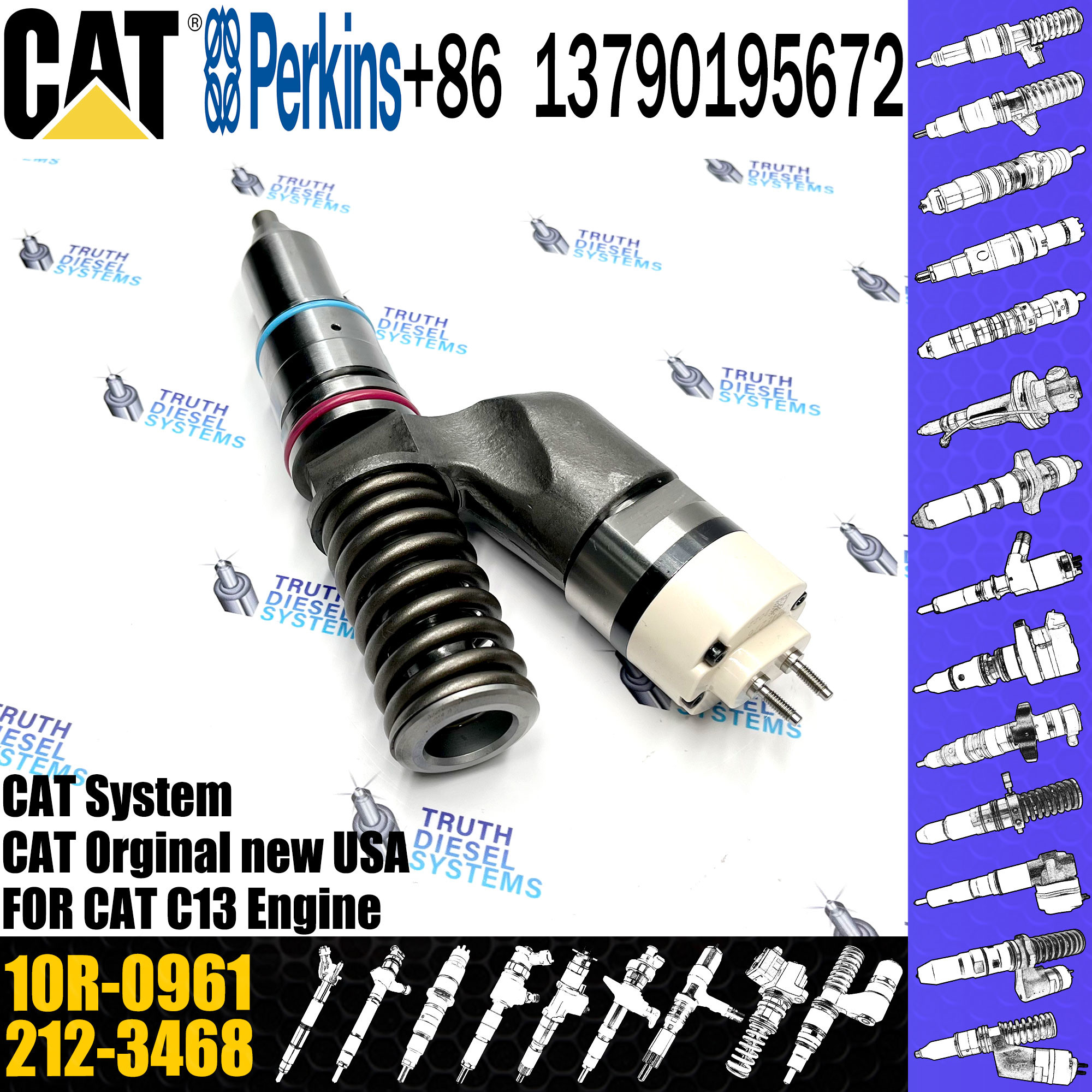 Common Rail Injector 317-5279 10R-0961 292-3666 239-4908 249-0712 10R-3147 10R-3262 For Caterpillar