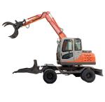 6.5 Ton Wood Loader Wheel Excavator With Log Grapple