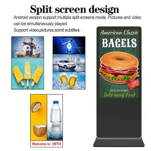 China Flexible Floor Standing Digital Signage Customizable Toughened Glass on sale