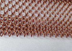 China Aluminium Chain Link Metal Mesh Curtain Copper Color For Hotel Decoration factory