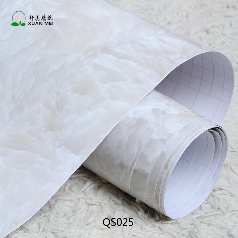 XuanMei Decorative Marble Contact Paper PVC Adhesive Film Thickness 0.2MM-0.3MM for Furniture Transformation