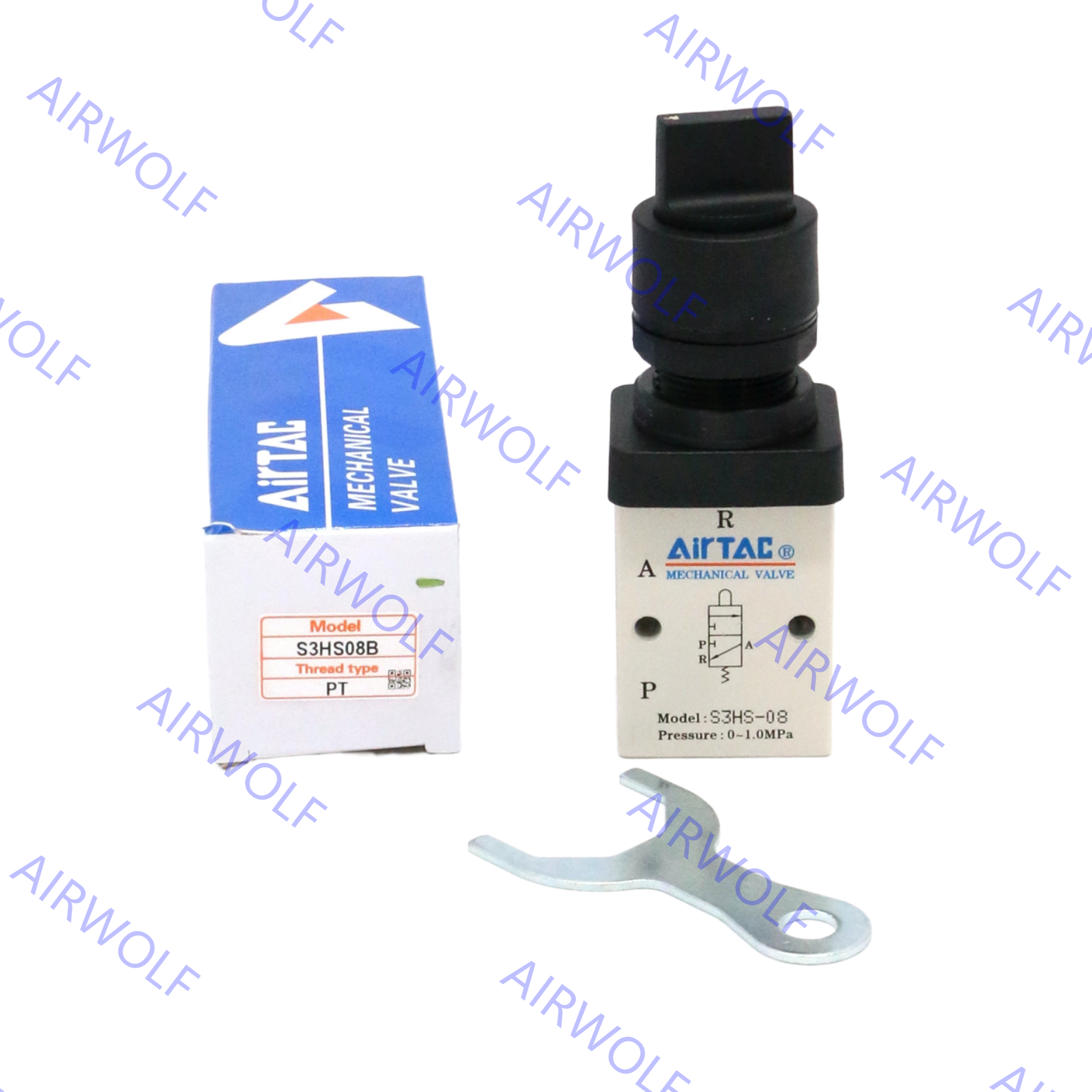 China 3/2 way S3HS-M5, S3HS-06, S3HS-08 AIRTAC S3 Series Control Valve M5 1/8&quot; 1/4&quot; factory