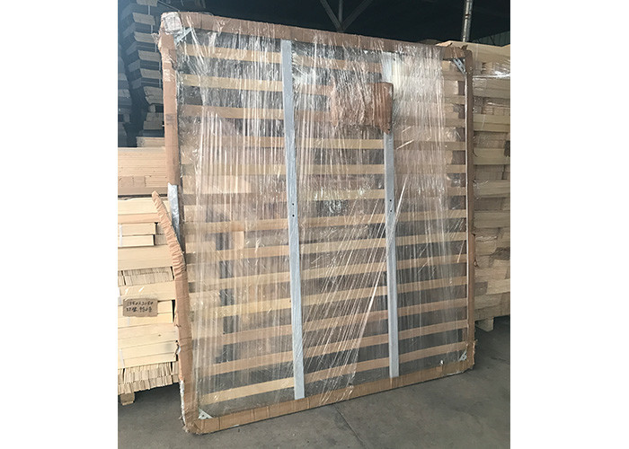 Strong Bearing Poplar Slat Bed Frame , Modern Black Super King Slatted Bed Base