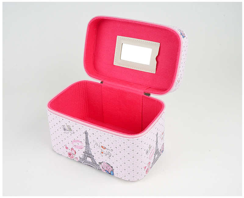 Travel Cosmetic Train Case Organizer With Mirror