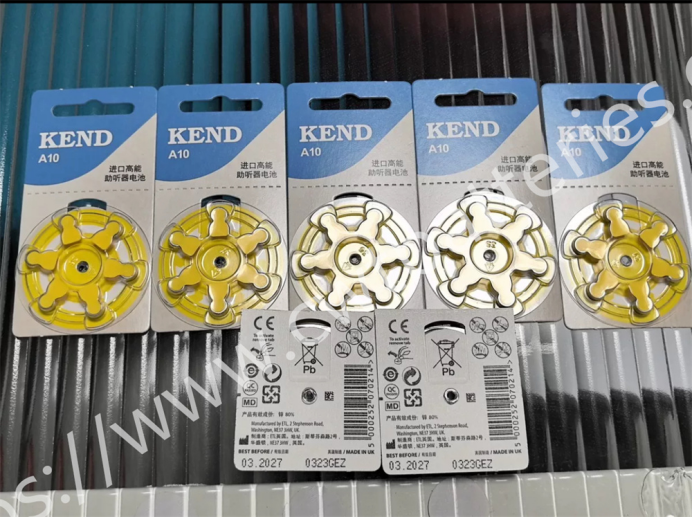 KEND A10 1.45V Hearing Zinc Air Battery Audiphones Batteries Yellow Battery Disposable Battery