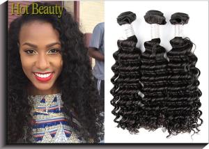 China 1B Color Deep Wave Peruvian Virgin Hair Extensions Raw Unprocessed factory