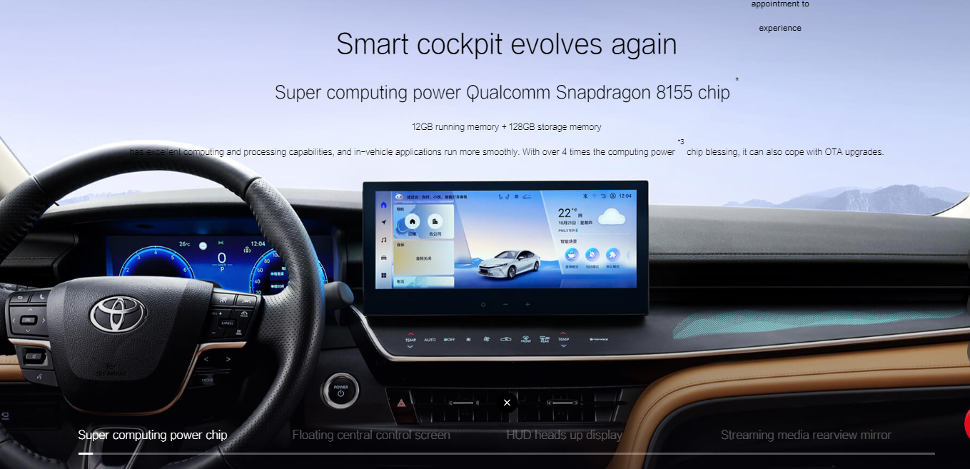 72kw Combined Maximum Power Toyota Camry 2024 Hybrid Gasoline Petrol Luxury Electric EV Sedan Car