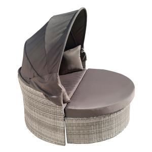 China PE Rattan Garden Lounge Chair Sofa Furniture Chair Daybed Lying Bed Beach factory