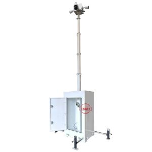 Rapid Deployment Mobile CCTV Tower With 1200lbs Hand Winch For Public Spaces