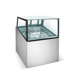 China Square Glass Ice Cream Showcase Freezer 20 Pans Fan Cooling Type 1730*1068*1250mm factory