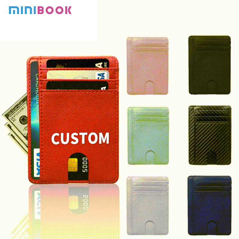 MN-2301 Custom RFID Card Sleeves for Slim Front Pocket Wallet and Solid Color Pattern