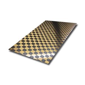 China 304 Etched Stainless Steel Sheet Founder Geometric Pattern for furniture surface factory
